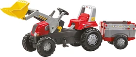 rolly toys rollyJunior RT Trettraktor mit Frontlader und Anhänger rot