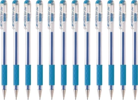 Pentel Hybrid Gel Grip K116 Gelroller transparent/hellblau, 12er-Pack