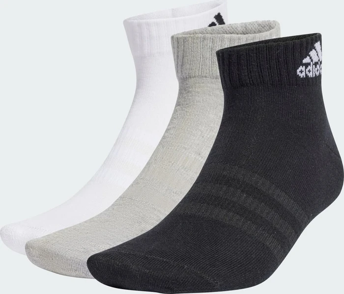 adidas Thin and Light Ankle Socken medium grey heather/white/black, 3 Paare