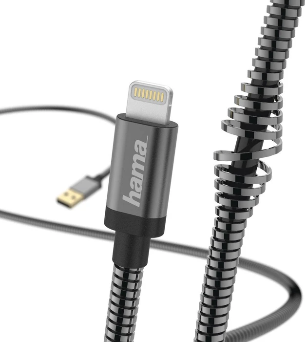 Hama Lade-/Datenkabel Metall Apple Lightning/USB-A, 1.5m, anthrazit