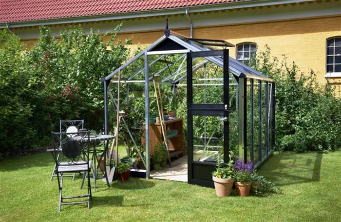 Juliana Compact 5m² 3mm Sicherheitsglas Gewächshaus blank/schwarz