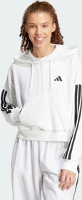 adidas Essentials 3-Streifen French Terry Quarter-Zip Hoodie weiß/schwarz (Damen)