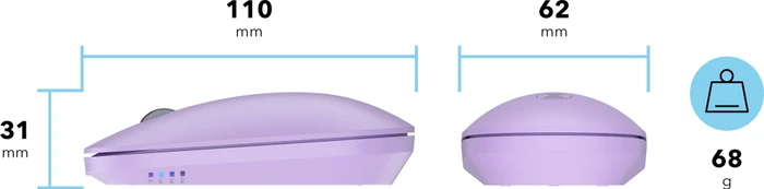 Eternico MSB380 Wireless Office Mouse violett, USB/Bluetooth