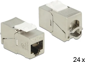 DeLOCK Keystone Modul RJ-45 Buchse via Verlegekabel Cat6a, 24er-Pack