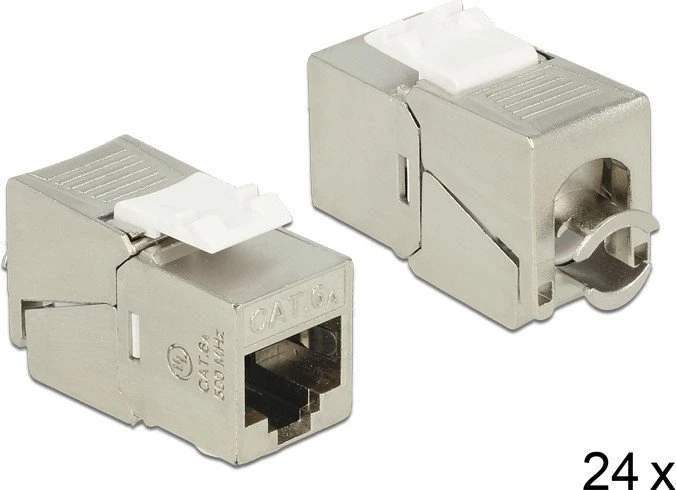 DeLOCK Keystone Modul RJ-45 Buchse via Verlegekabel Cat6a, 24er-Pack