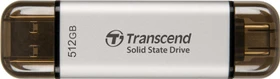 Transcend ESD310S 512GB Silver, USB-A + USB-C, USB 3.2 Gen 2×1