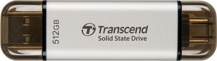 Transcend ESD310S 512GB Silver, USB-A + USB-C, USB 3.2 Gen 2×1