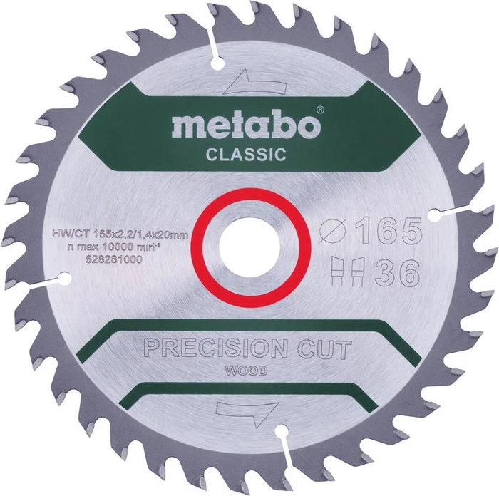 Metabo Precision Cut Wood Classic Kreissägeblatt 36Z, 165x1.4x20mm, 1 Stück