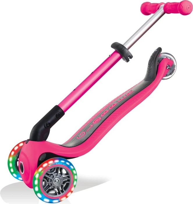Globber Foldable Lights Kickboard fuchsia pink