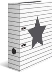 Herma Ordner 2-Ring mit Motiv, 70mm, A4, Stars Weiß gestreift, 10er-Pack
