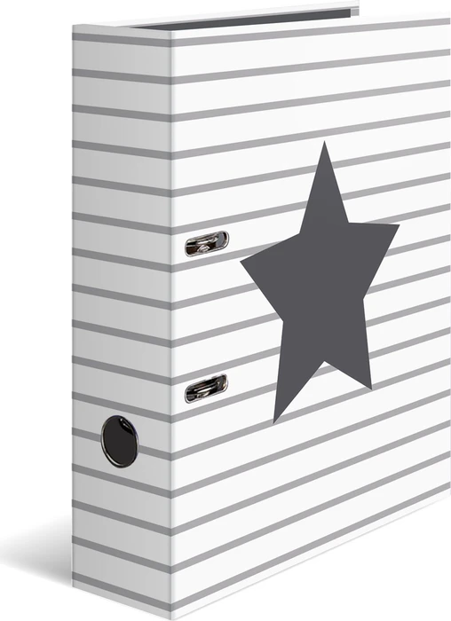 Herma Ordner 2-Ring mit Motiv, 70mm, A4, Stars Weiß gestreift, 10er-Pack