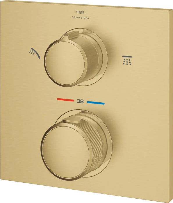 Grohe Allure Thermostat-Brausebatterie mit integrierter 2-Wege-Umstellung cool sunrise gebürstet