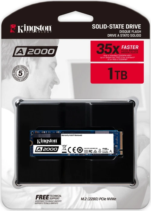 Kingston A2000 NVMe PCIe SSD 1TB, M.2 2280 / M-Key / PCIe 3.0 x4