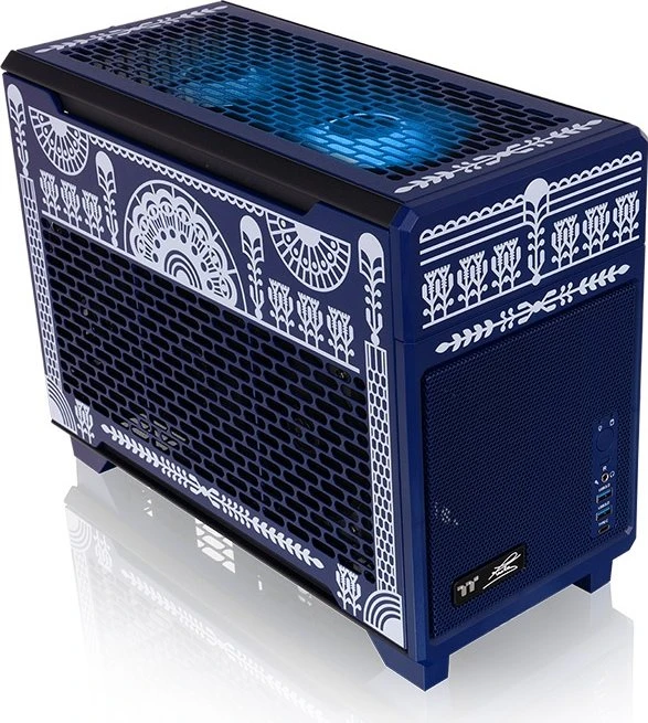 Thermaltake TR100 Koralie Edition, blau/weiß, Mini-ITX