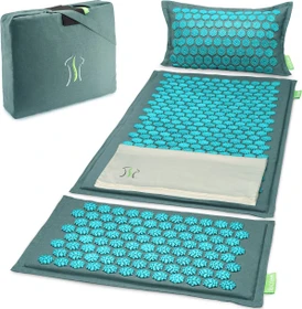 Backlaxx Akupressurmatte Magnum Massagematte mit Massagekissen türkis