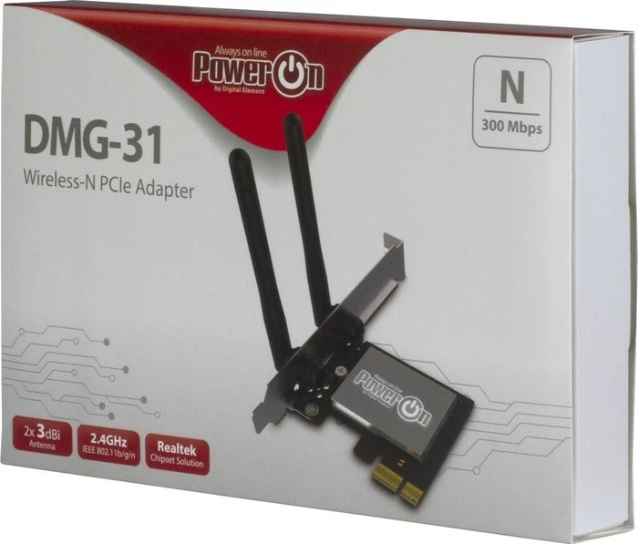 Inter-Tech PowerOn DMG-31, 2.4GHz WLAN, PCIe x1