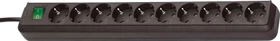 Brennenstuhl Eco-Line mit Schalter, 10-fach, 3m, schwarz