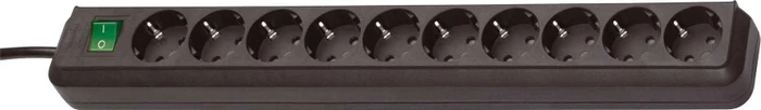 Brennenstuhl Eco-Line mit Schalter, 10-fach, 3m, schwarz