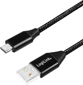 LogiLink USB 2.0 Kabel USB-A Stecker zu Micro-USB-B Stecker 0.3m schwarz