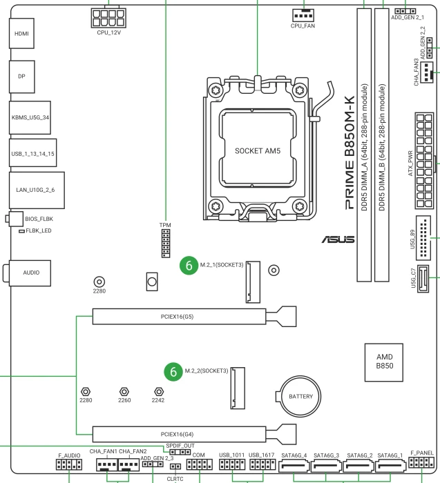 ASUS Prime B850M-K (AMD AM5)