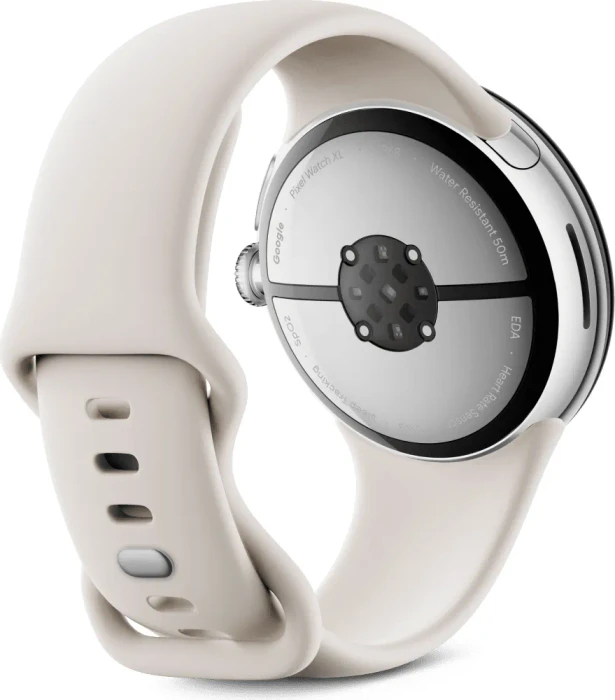 Google Pixel Watch 3 (Wi-Fi) 45mm Polished Silver mit Sportarmband Porcelain