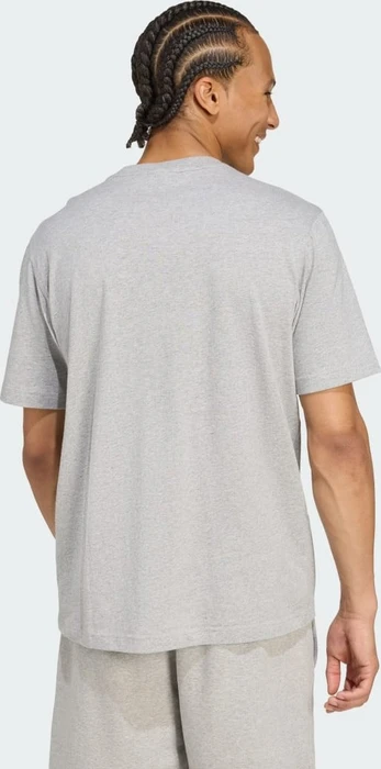 adidas Trefoil Essentials T-Shirt kurzarm medium grey heather/white (Herren)