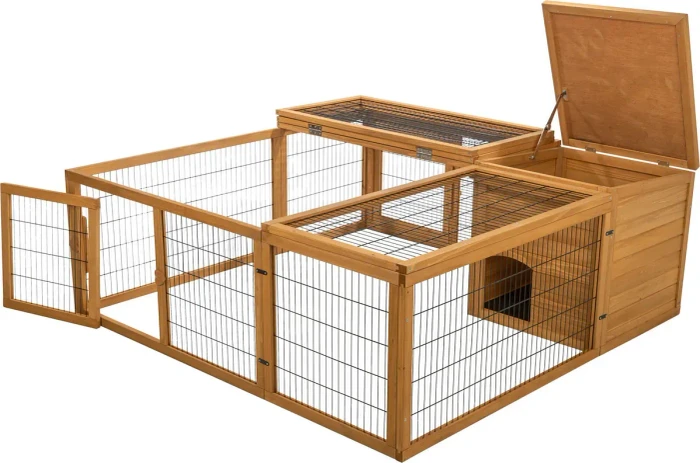 Trixie Freilaufgehege mit Abdeckung, 150x53x150cm, Dunkelbraun