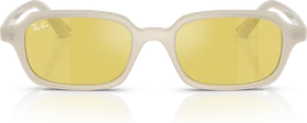 Ray-Ban RB4455 Zuri Bio-Based polished cloudy warm white/yellow mirror-flash gold