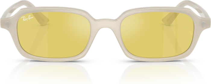 Ray-Ban RB4455 Zuri Bio-Based polished cloudy warm white/yellow mirror-flash gold