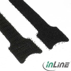 InLine Klett-Verschluss Kabelbinder, 12mm, 330mm, schwarz, 10 Stück