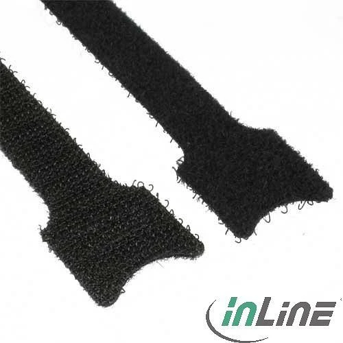 InLine Klett-Verschluss Kabelbinder, 12mm, 330mm, schwarz, 10 Stück