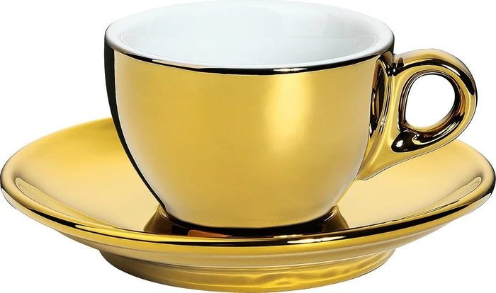 Cilio Roma Espressotasse mit Untertasse 50ml gold, 2-tlg.