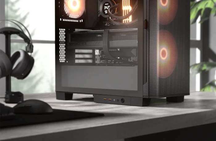 Cougar Airface Flo RGB, schwarz, Glasfenster