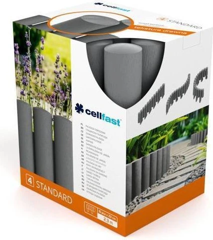 Cellfast Gartenpalisade 4 Standard Rasenkante 23.5x25.5cm grafitgrau, 4 Stück