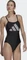 adidas 3 Bar Logo Print Badeanzug schwarz/weiß (Damen) Vorschaubild