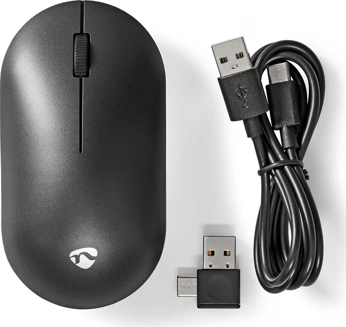 Nedis Silent Wireless Mouse, schwarz, USB