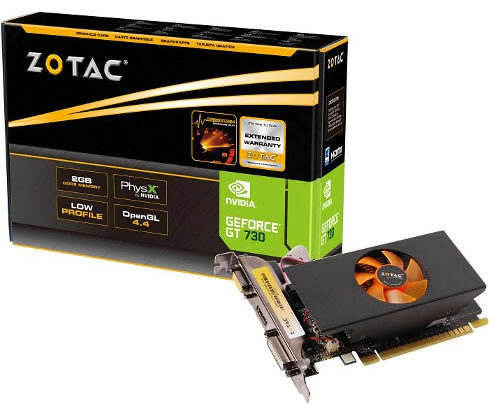 Zotac GeForce GT 730, 2GB GDDR5, VGA, DVI, HDMI