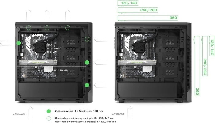 Endorfy SilentiumPC Armis AR7 TG RGB, Glasfenster