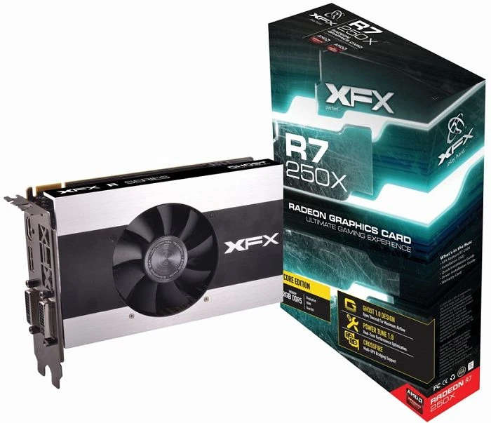 XFX Radeon R7 250X Core Edition, 2GB GDDR5, 2x DVI, HDMI, DP