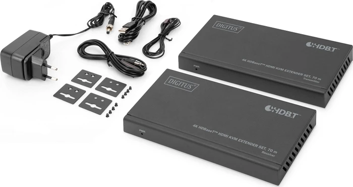 Digitus HDMI KVM Extender Set Extender HDBaseT 1.0, 4K, 30Hz, Cat5e/6/6a/7/8, 40m
