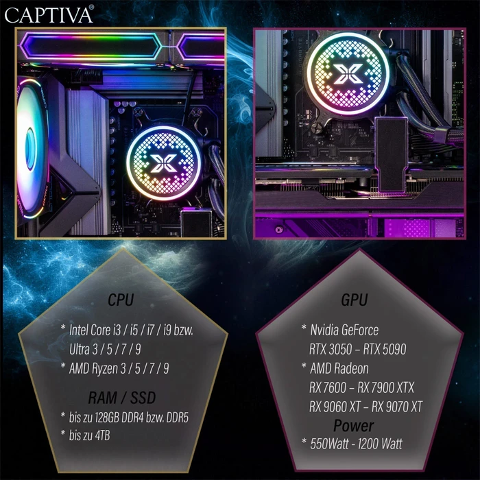 Captiva Ultimate Gaming R10-3322, Ryzen 9 9950X, 32GB RAM, 2TB SSD, GeForce RTX 5090, Windows 11 Home