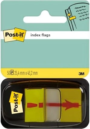 3M Post-it Index Haftindex Ausrufezeichen-Symbol, 25.4x43.2mm, 50 Haftstreifen