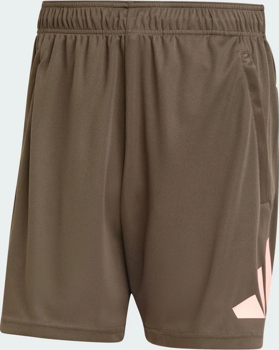 adidas Train Essentials Logo Training Trainingshose kurz shadow olive/semi pink spark (Herren)