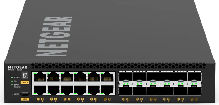 Netgear AVoIP M4350 Rackmount 10G Managed Switch, 12x RJ-45, 12x SFP+