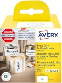 Avery-Zweckform Hochleistungsetiketten kompatibel zu Dymo 1933084, 57x32mm, weiß, 1er-Pack (400 Etiketten)