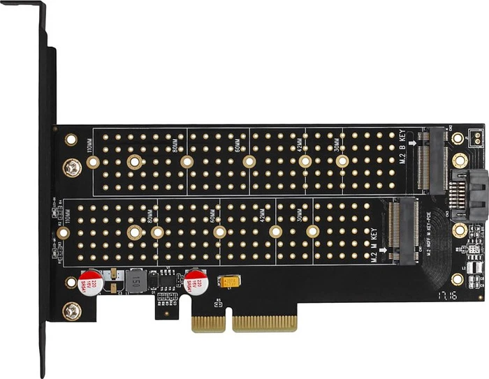 Axagon PCIe -> M.2 PCIe, SATA -> M.2 SATA, PCIe 3.0 x4