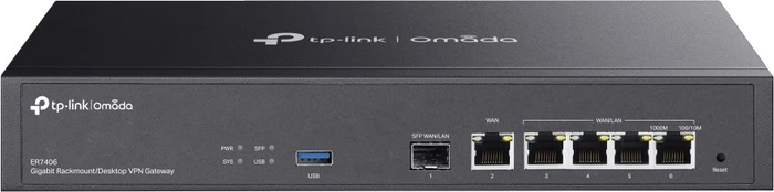TP-Link Omada ER7406 VPN Rackmount Gigabit Router, 5x RJ-45, 1x SFP
