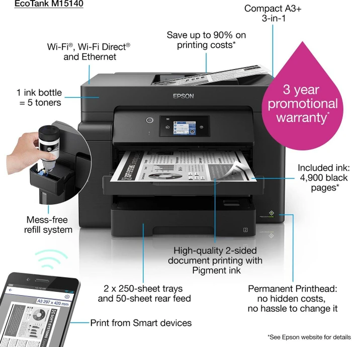 Epson EcoTank M15140, Tinte, einfarbig
