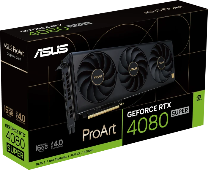 ASUS ProArt GeForce RTX 4080 SUPER, PROART-RTX4080S-16G, 16GB GDDR6X, HDMI, 3x DP