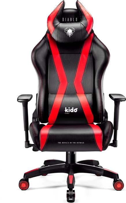 Diablo Chairs X-Horn 2.0 Kido Kinder-Gamingstuhl, schwarz/rot